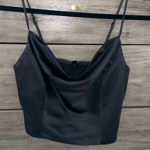 Dynamite - Black Silky Cowl Neck Top